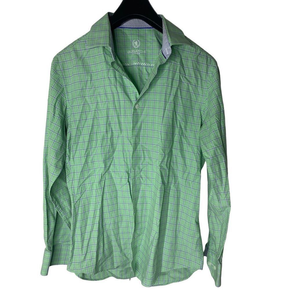 Bugatchi Green Plaid Dress Shirt